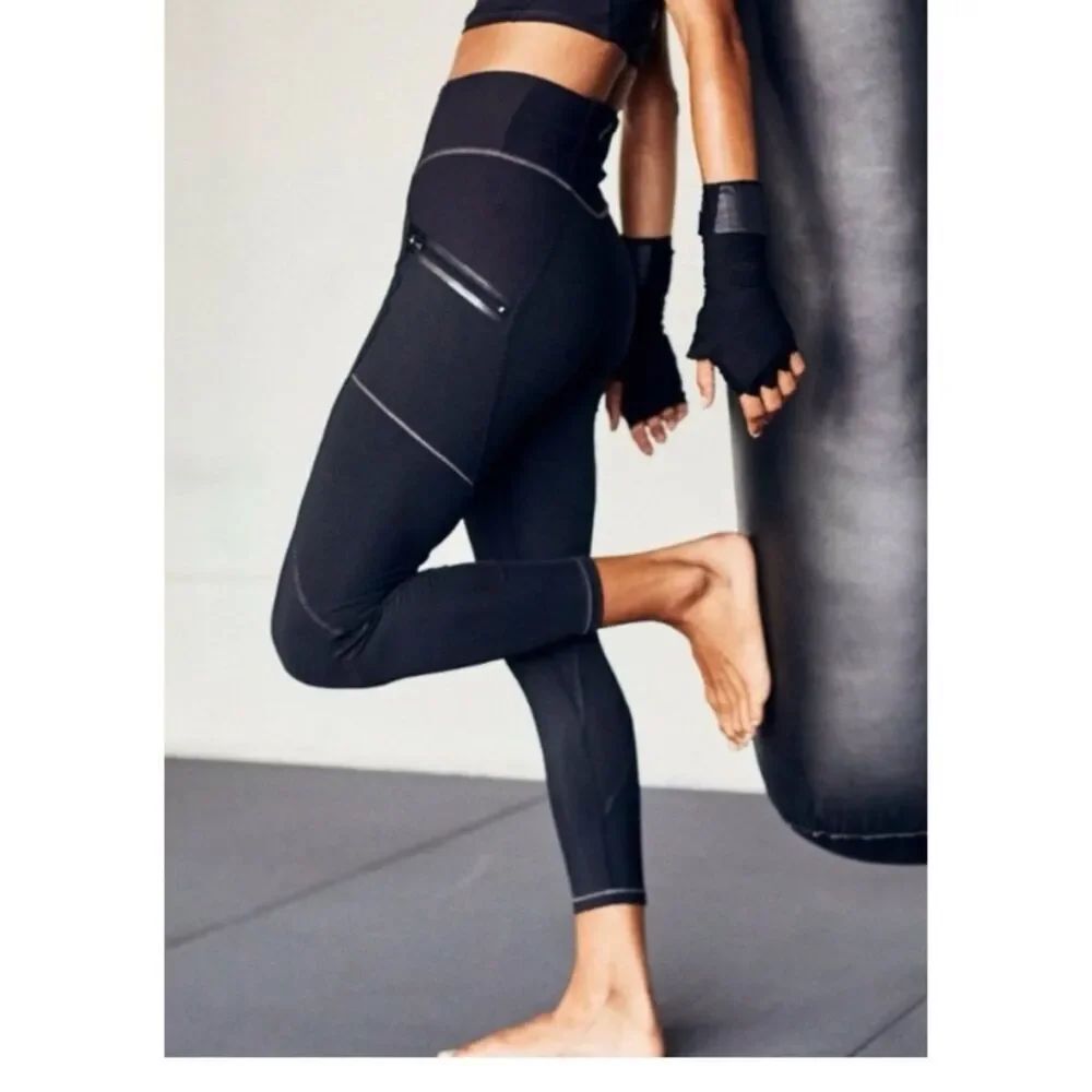 Free People Movement Cross the Line Leggings in Black Size S ~ Excellent